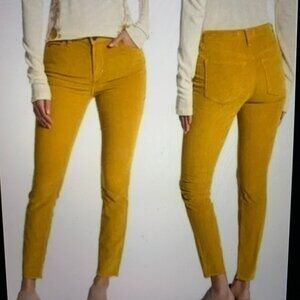 We The Free (Free People) Yellow Corduroy Raw Hem Jeans. 26
